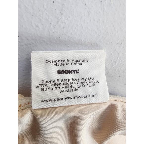 Peony Swimwear Bikini Bottoms Womens 6 Yellow Lemon Print String Tie Side - Picture 12 of 14